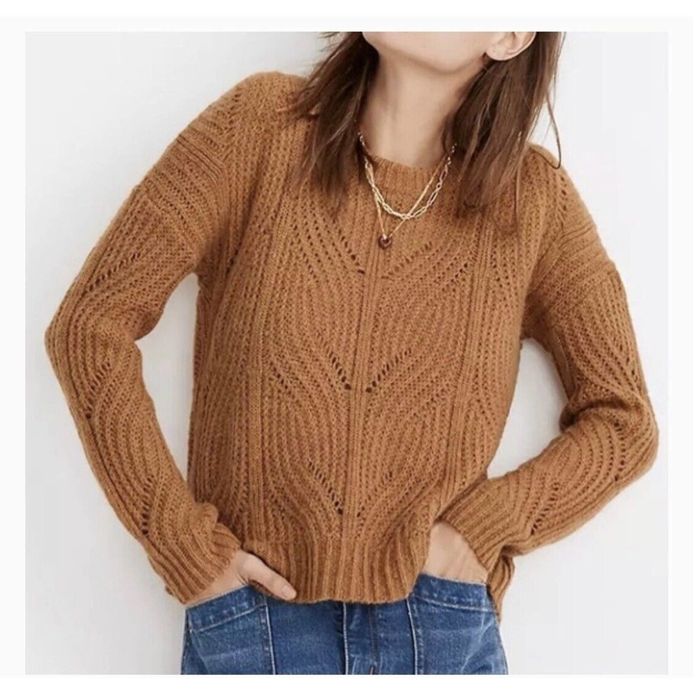 Madewell Charley Alpaca Blend Pullover Cable Knit Sweater XL